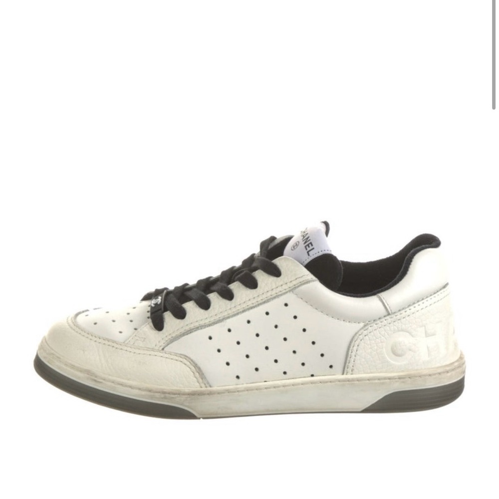 CHANEL BLACK AND WHITE SNEAKERS